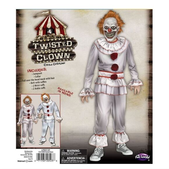 NWT Boy's Halloween Costume "IT" Clown Pennywise, Size S 6/7 - Picture 1 of 10
